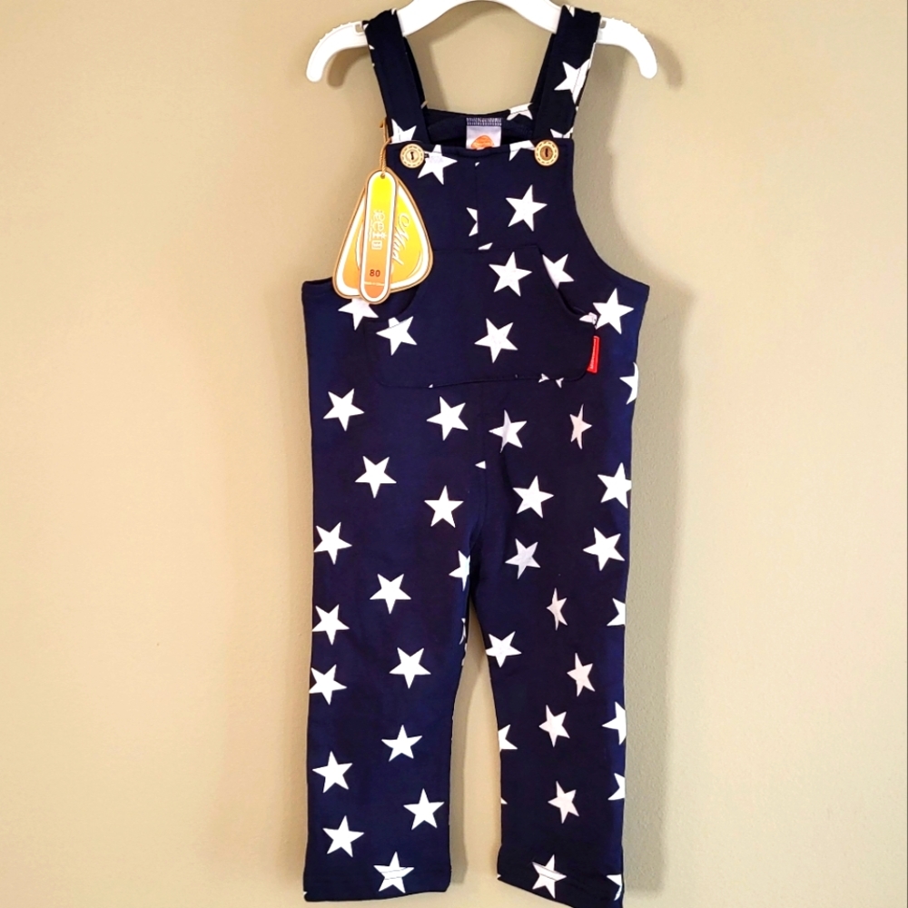 NWT navy star print overalls